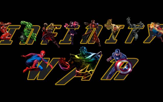 marvel comics, spider-man, thanos, captain america, black panther, vision (marvel comics), star lord, thor, hulk, iron man, avengers: infinity war, scarlet witch, doctor strange, infinity war characters on black background hd wallpaper