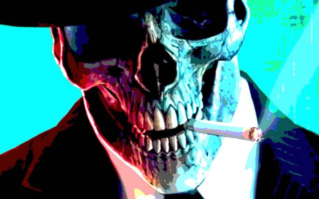 skull, smoking, adrenaline mob hd wallpaper